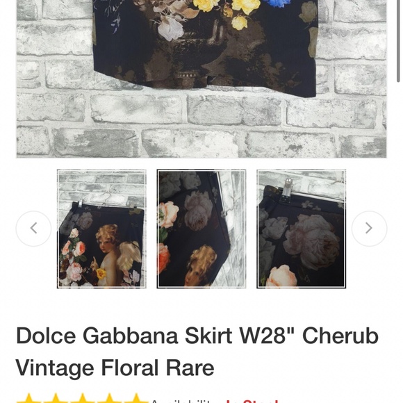 Romantic Dolce & Gabbana cherub print silk skirt - Picture 4 of 6